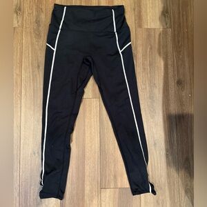 FREE PEOPLE Black Leggings with White Trim